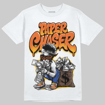 Orange, Black and White Sneakers DopeSkill T-Shirt Paper Chaser Boy Graphic Streetwear - White 