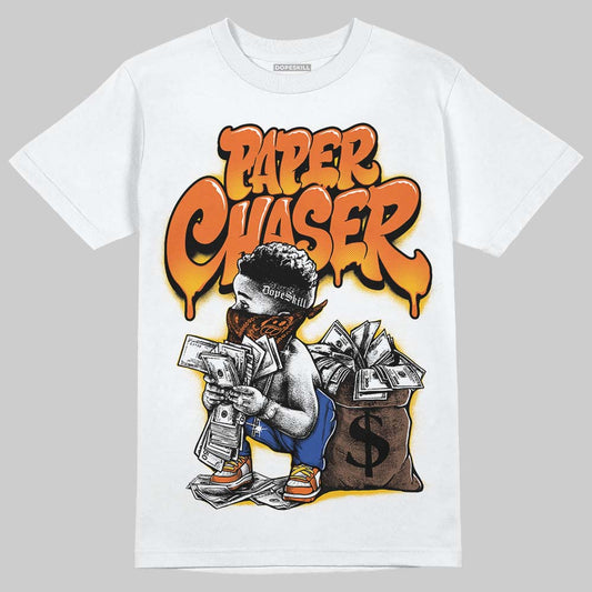 Orange, Black and White Sneakers DopeSkill T-Shirt Paper Chaser Boy Graphic Streetwear - White 
