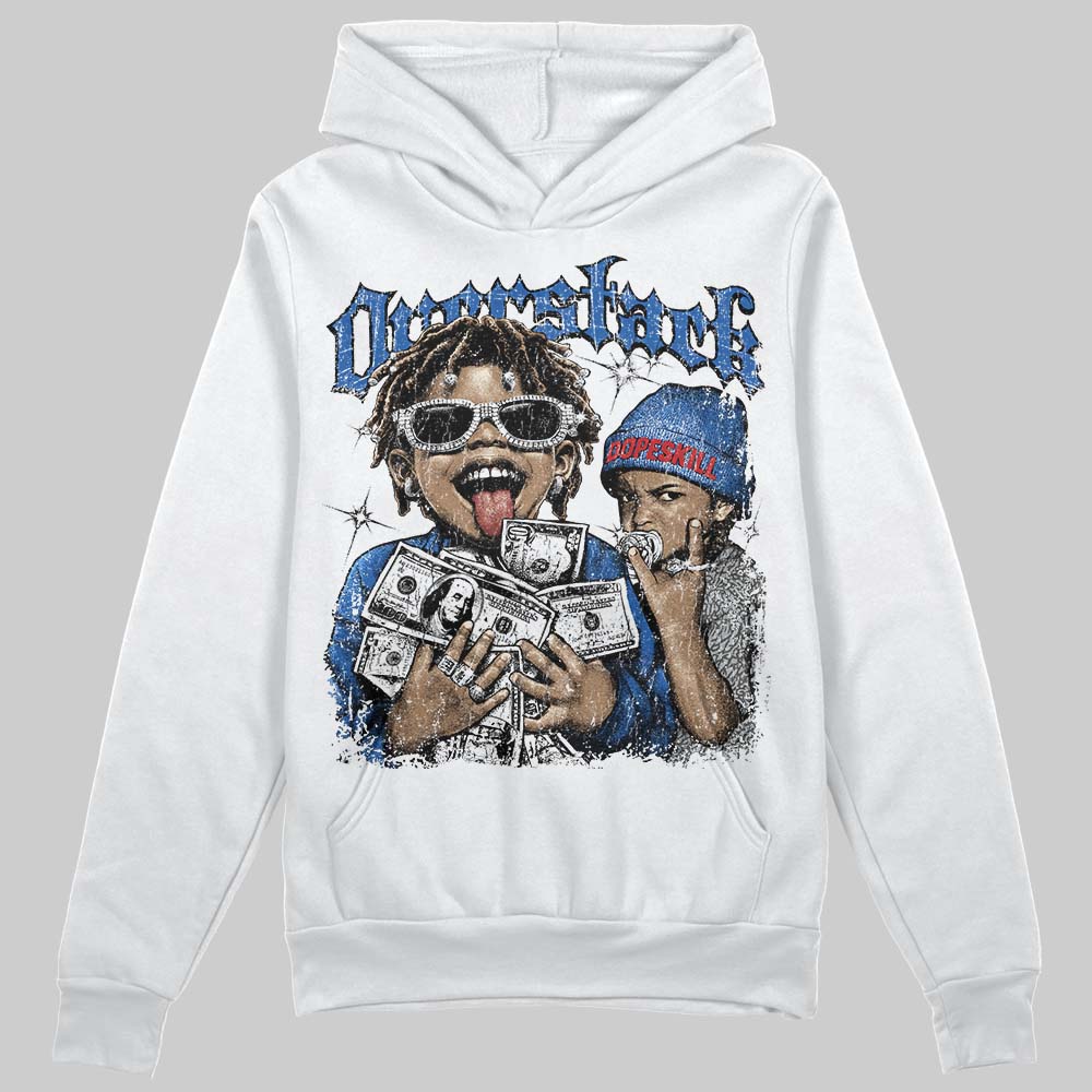 Jordan 3 "True Blue" DopeSkill Hoodie Sweatshirt Overstack Graphic Streetwear - White