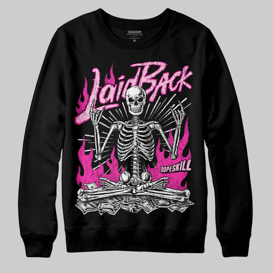 Pink Sneakers DopeSkill Sweatshirt Laid Back Graphic Streetwear - Black