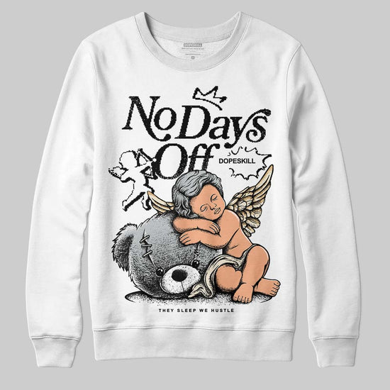 Jordan 5 Retro Reverse Metallic DopeSkill Sweatshirt New No Days Off Graphic Streetwear - White