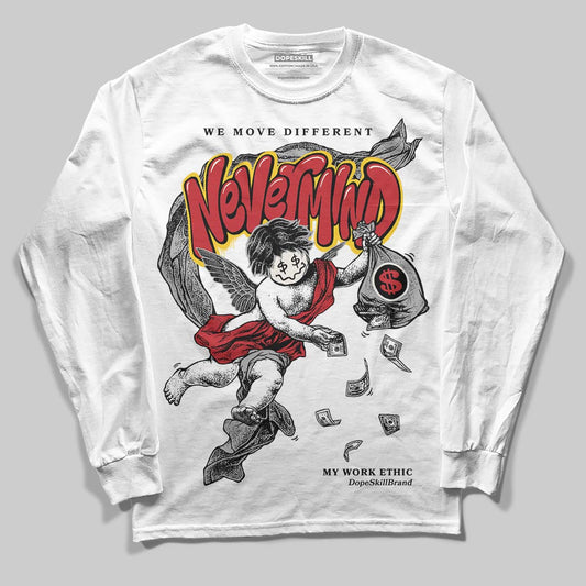 Jordan 4 “Flight Club” DopeSkill Long Sleeve T-Shirt Nevermind Graphic Streetwear - White