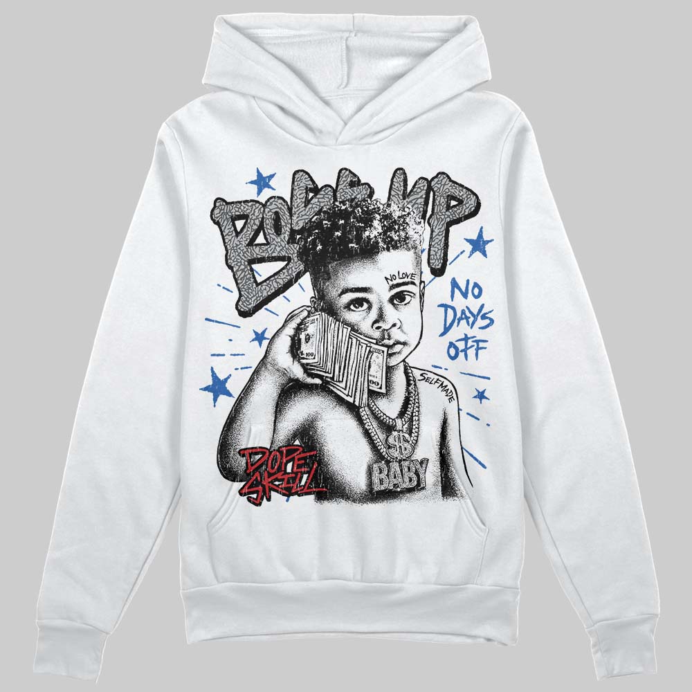 Jordan 3 "True Blue" DopeSkill Hoodie Sweatshirt Boss Up Graphic Streetwear - WHite