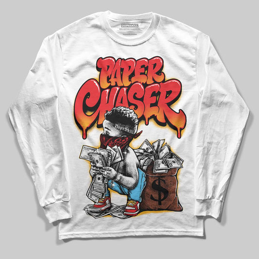 Red Sneakers DopeSkill Long Sleeve T-Shirt Paper Chaser Boy Graphic Streetwear - White