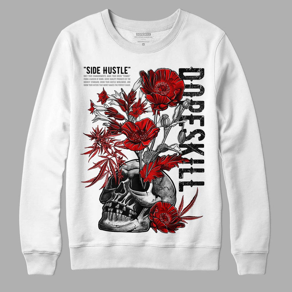 Jordan 2 Retro "Black Cement" DopeSkill Sweatshirt Side Hustle Graphic Streetwear - White