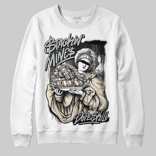 Jordan 5 Retro Reverse Metallic DopeSkill Sweatshirt Stackin Mines Graphic Streetwear - White