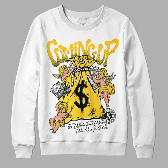 Jordan 4 Retro “Vivid Sulfur” DopeSkill Sweatshirt Money Bag Coming Up Graphic Streetwear - White 