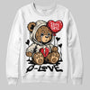 Jordan 5 Retro Reverse Metallic DopeSkill Sweatshirt Broken Bear Graphic Streetwear - White