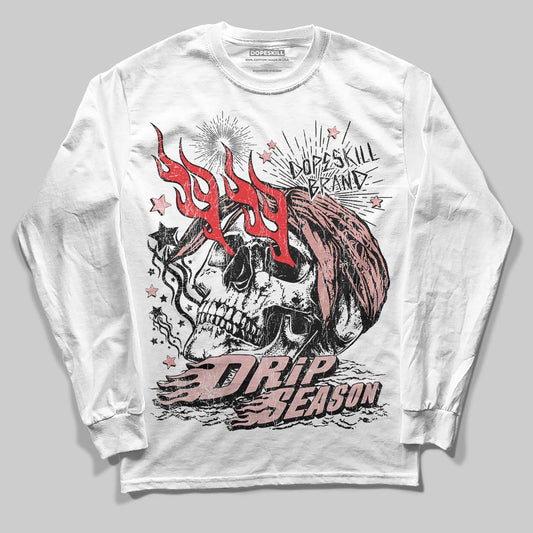 Jordan 40 “Dusty Rose” DopeSkill Long Sleeve T-Shirt Drip Season Graphic Streetwear - White