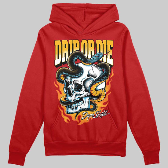 Red Sneakers DopeSkill Hoodie Drip or Die Graphic Streetwear - Red 