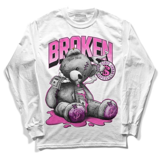 Jordan 4 GS “Hyper Violet” DopeSkill Long Sleeve T-Shirt Sick Bear Graphic Streetwear - White