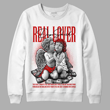 Jordan 1 Retro Low "Black Toe" DopeSkill Sweatshirt Real Lover Graphic Streetwear - White