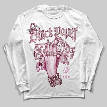 Pink Sneakers DopeSkill Long Sleeve T-Shirt Stack Paper Graphic Streetwear = White