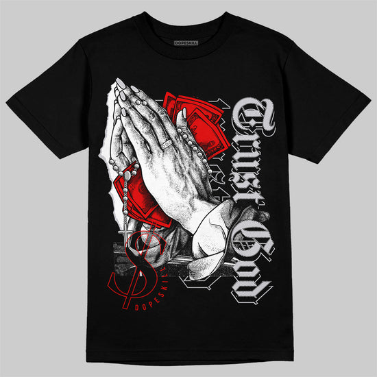 Jordan 2 Retro "Black Cement" DopeSkill T-Shirt Trust God Graphic Streetwear - Black