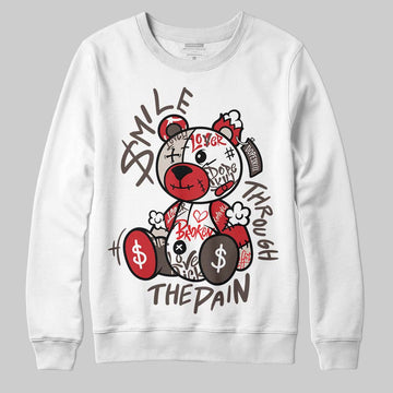 Adidas Samba OG Cloud White Better Scarlet Supplier Colour DopeSkill Sweatshirt Smile Through The Pain Graphic Streetwear - White