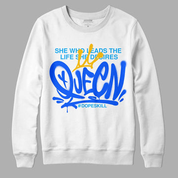 Royal Blue Sneakers DopeSkill Sweatshirt Queen Graphic Streetwear - WHite