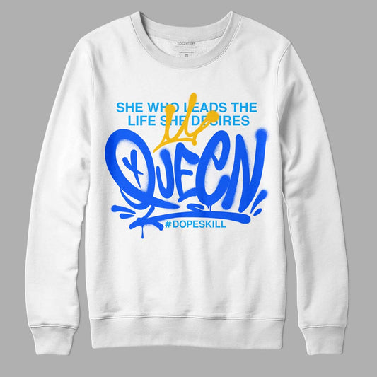 Royal Blue Sneakers DopeSkill Sweatshirt Queen Graphic Streetwear - WHite