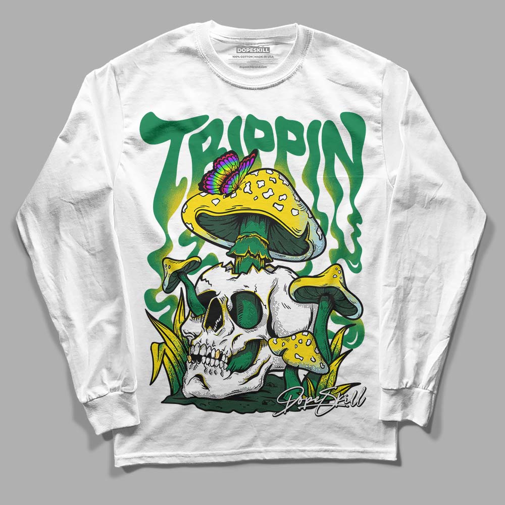 Jordan 5 “Lucky Green” DopeSkill Long Sleeve T-Shirt Trippin Graphic Streetwear - White