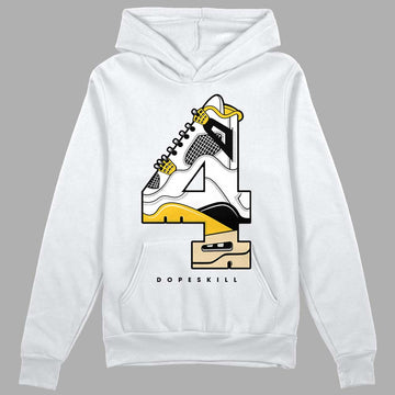 Jordan 4 Retro “Vivid Sulfur” DopeSkill Hoodie Sweatshirt No.4 Graphic Streetwear - White 