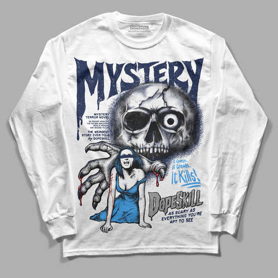 Jordan 3 "Midnight Navy" DopeSkill Long Sleeve T-Shirt Mystery Ghostly Grasp Graphic Streetwear - White