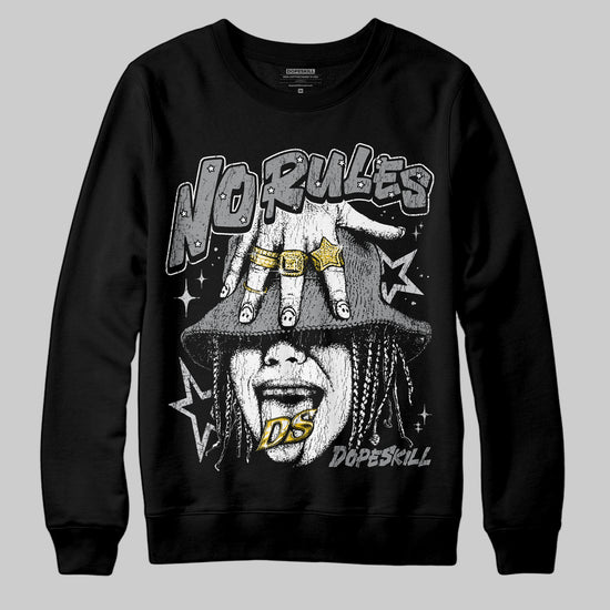 Jordan 5 Retro Wolf Grey (2026) DopeSkill Sweatshirt No Rules Graphic Streetwear - Black