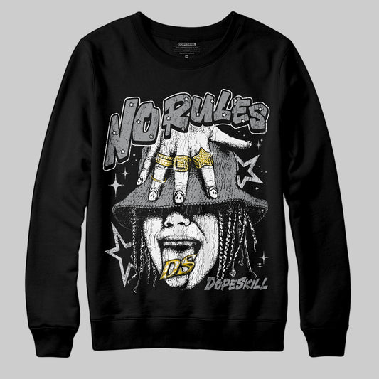 Jordan 5 Retro Wolf Grey (2026) DopeSkill Sweatshirt No Rules Graphic Streetwear - Black