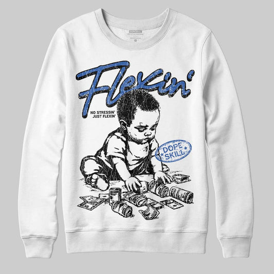 Jordan 1 Low Travis Scott x Fragment DopeSkill Sweatshirt Flexin' Graphic Streetwear - White