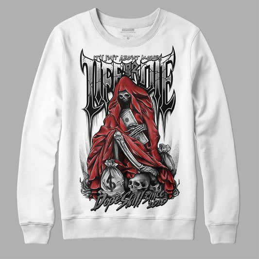 Jordan 1 High OG “Black/White” DopeSkill Sweatshirt Life or Die  Graphic Streetwear - White 