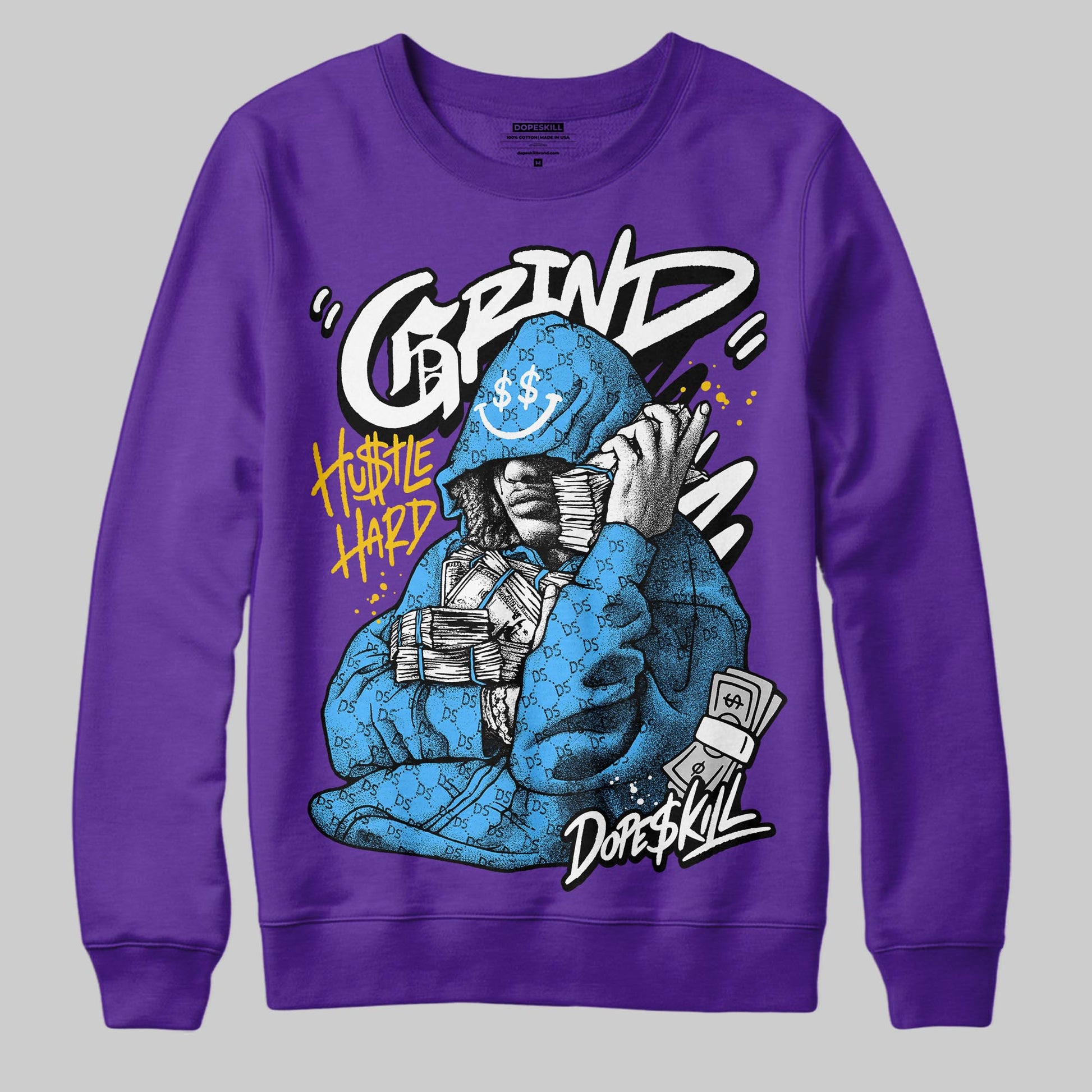 PURPLE Sneakers DopeSkill Sweatshirt Grind Pray Graphic Streetwear - Purple