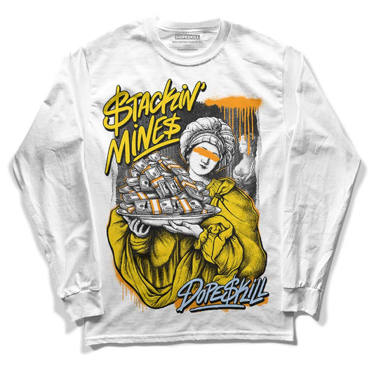 Jordan 6 “Yellow Ochre” DopeSkill Long Sleeve T-Shirt Stackin Mines Graphic Streetwear - WHite