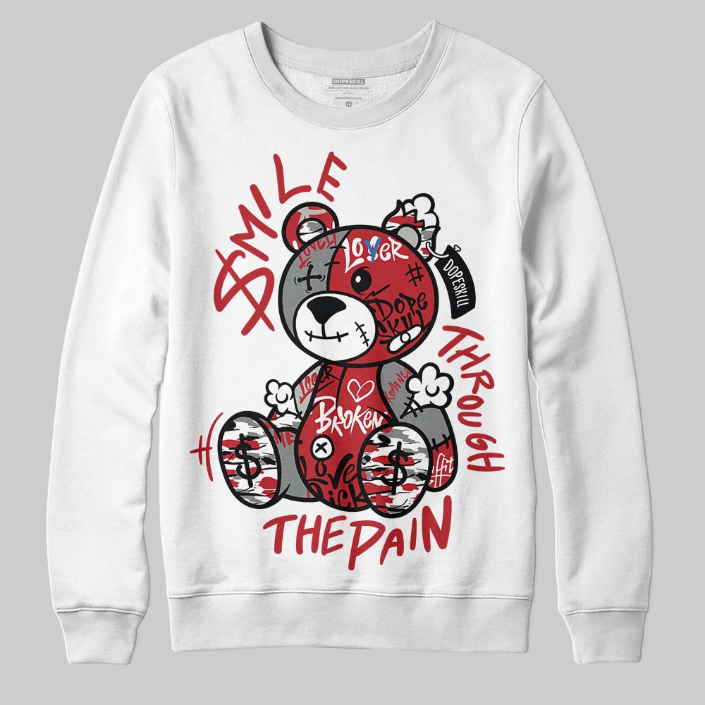 Jordan 8 Retro Bugs Bunny (2025) DopeSkill Sweatshirt Smile Through The Pain Graphic Streetwear - White