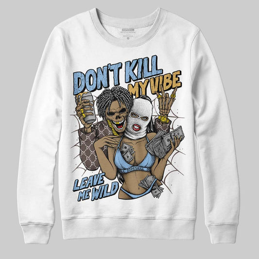 Adidas Handball Spezial ‘Light Blue’ DopeSkill Sweatshirt Don't Kill My Vibe Graphic Streetwear - White