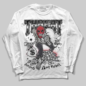 Jordan 3 Retro Black Cat DopeSkill Long Sleeve T-Shirt Threat Graphic Streetwear - White