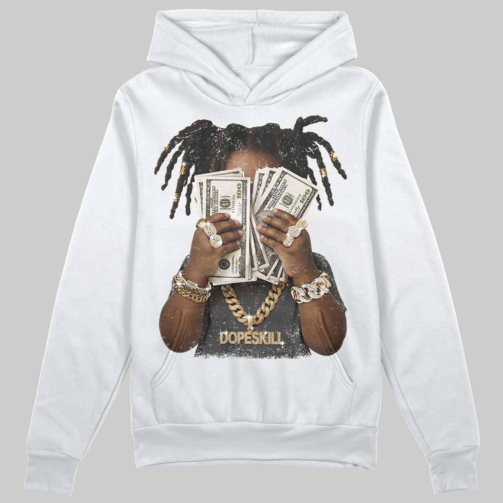 Jordan 4 “Black Cat” (2025) DopeSkill Hoodie Sweatshirt Rich Youth Graphic Streetwear - White