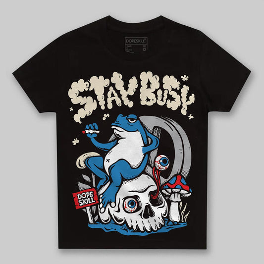 Jordan 3 Retro OG Rare Air DopeSkill Toddler Kids T-shirt Stay Busy Graphic Streetwear - Black