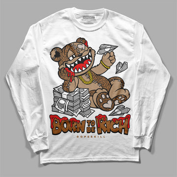 Jordan 3 Retro Palomino DopeSkill Long Sleeve T-Shirt Born To Be Rich Graphic Streetwear - White