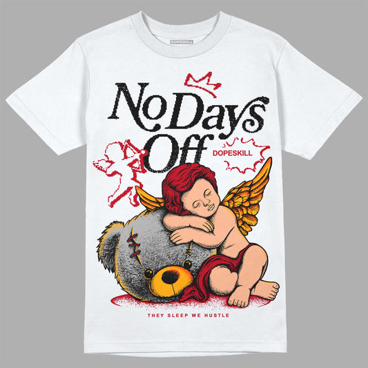 Jordan 7 Retro Cardinal DopeSkill T-Shirt New No Days Off Graphic Streetwear - White