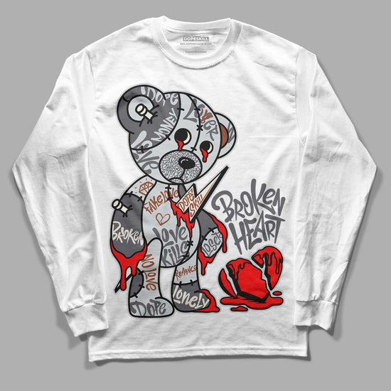 Jordan 1 Retro Low OG Black Cement DopeSkill Long Sleeve T-Shirt Broken Heart Graphic Streetwear - White