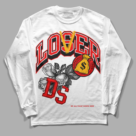 Red Sneakers DopeSkill Long Sleeve T-Shirt Loser Lover Graphic Streetwear - White