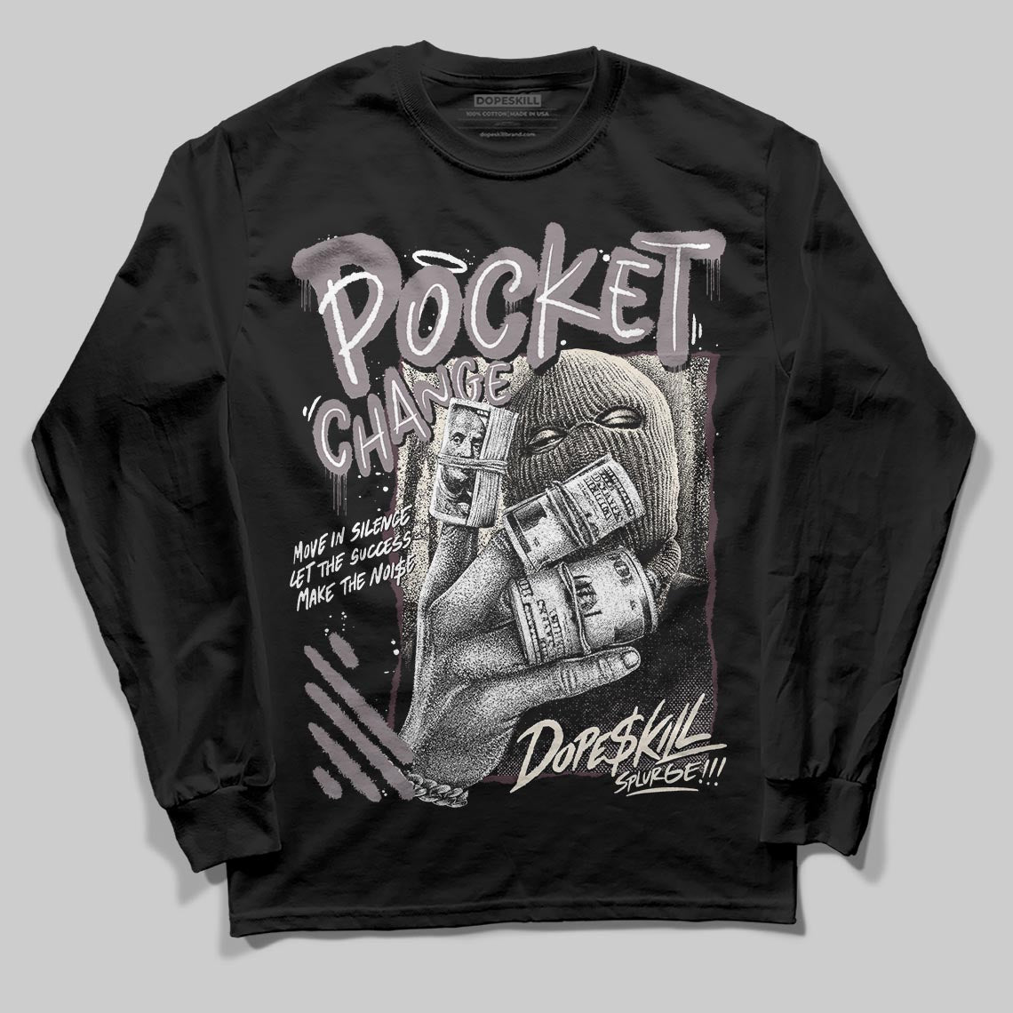 A Ma Maniére x Air Jordan 6 Retro “Smoky Mauve”⁠ DopeSkill Long Sleeve T-Shirt Pocket Change Graphic Streetwear - Black