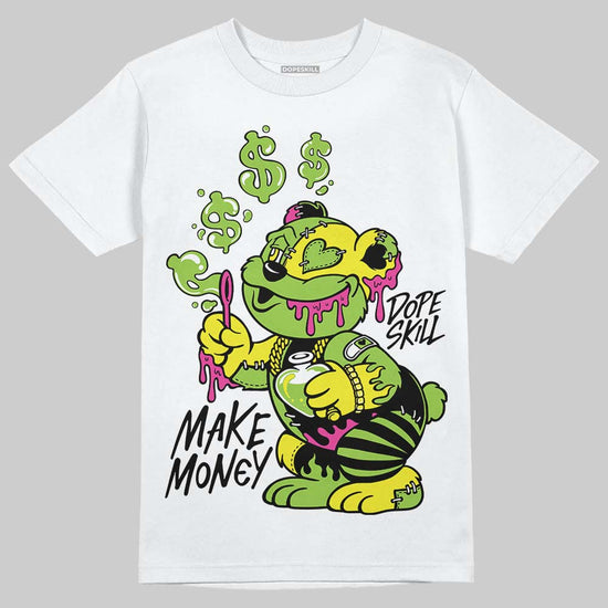 Neon Green Sneakers DopeSkill T-Shirt Make Money Graphic Streetwear - White
