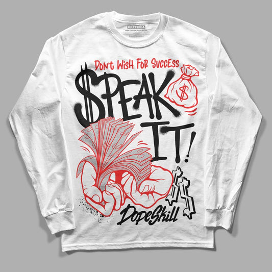 Jordan Spizike Low Bred DopeSkill Long Sleeve T-Shirt Speak It Graphic Streetwear - White