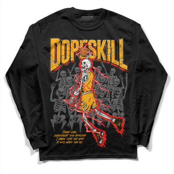 Jordan 12 Retro Black Taxi DopeSkill Long Sleeve T-Shirt Thunder Dunk Graphic Streetwear - Black 