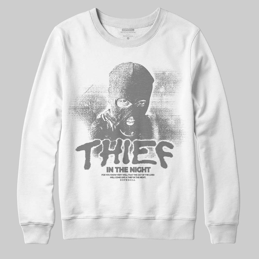 Grey Sneakers DopeSkill Sweatshirt Thief In The Night Graphic Streetwear - White