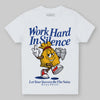 Royal Blue Sneakers DopeSkill Toddler Kids T-shirt Work Hard In Silence Graphic Streetwear - White