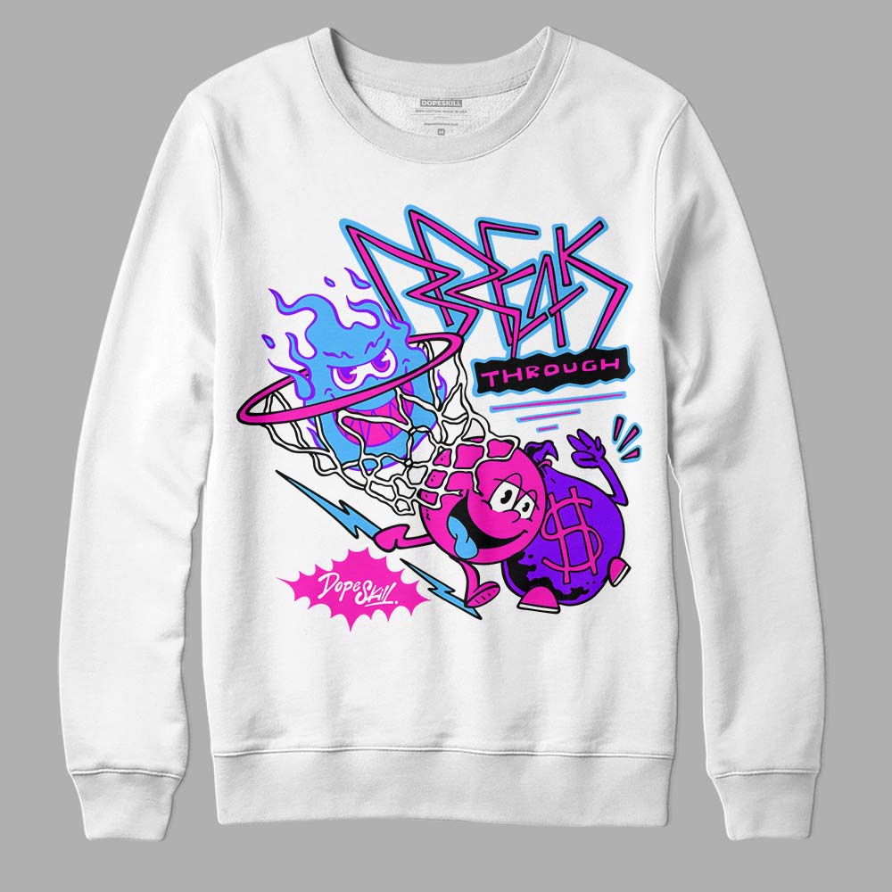 Dunk Low GS “Active Fuchsia” DopeSkill Sweatshirt Break Through Graphic Streetwear - WHite 