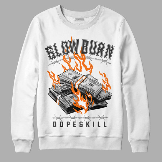 Grey Sneakers   DopeSkill Sweatshirt Slow Burn Graphic Streetwear - White