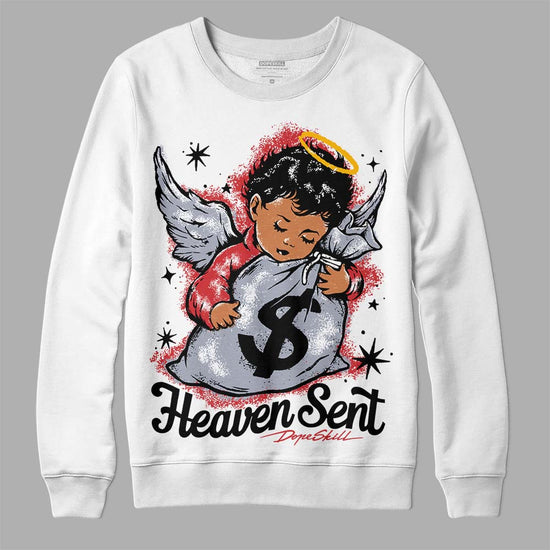 Jordan 4 “Bred Reimagined” DopeSkill Sweatshirt Heaven Sent Graphic Streetwear - White