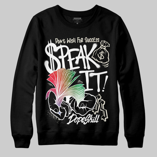 Jordan 11 Retro 285 Atlanta DopeSkill Sweatshirt Speak It Graphic Streetwear - Black