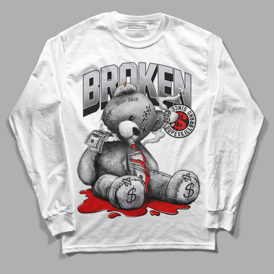 Jordan 2 Retro "Black Cement" DopeSkill Long Sleeve T-Shirt Sick Bear Graphic Streetwear - White